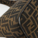 FENDI Zucca Canvas Hand Bag Brown Black Silver Auth ka4694A-13