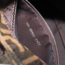 FENDI Zucca Canvas Hand Bag Brown Black Silver Auth ka4694A-23