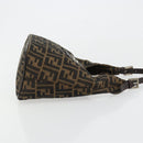 FENDI Zucca Canvas Hand Bag Brown Black Silver Auth ka4694A-4