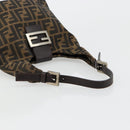 FENDI Zucca Canvas Hand Bag Brown Black Silver Auth ka4694A-7