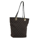 GUCCI GG Canvas Hand Bag Black Gold 002 1099 Auth ka4695-1