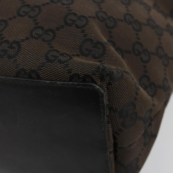 GUCCI GG Canvas Hand Bag Black Gold 002 1099 Auth ka4695
