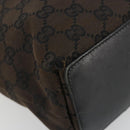 GUCCI GG Canvas Hand Bag Black Gold 002 1099 Auth ka4695-11
