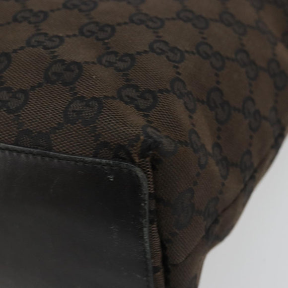 GUCCI GG Canvas Hand Bag Black Gold 002 1099 Auth ka4695