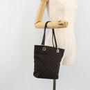 GUCCI GG Canvas Hand Bag Black Gold 002 1099 Auth ka4695-22