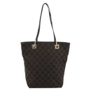 GUCCI GG Canvas Hand Bag Black Gold 002 1099 Auth ka4695-3