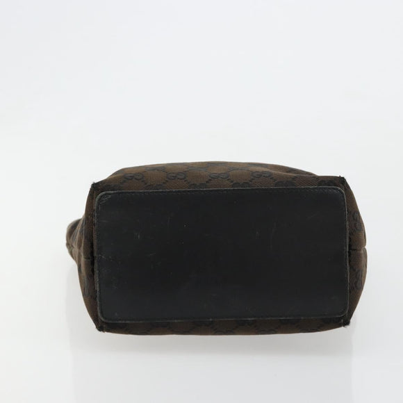 GUCCI GG Canvas Hand Bag Black Gold 002 1099 Auth ka4695