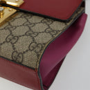 GUCCI GG Supreme Chain Shoulder Bag PVC Red Gold pink 409487 Auth ka4696-14