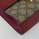 GUCCI GG Supreme Chain Shoulder Bag PVC Red Gold pink 409487 Auth ka4696-15
