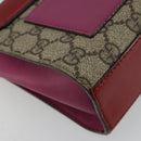 GUCCI GG Supreme Chain Shoulder Bag PVC Red Gold pink 409487 Auth ka4696-17