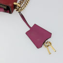GUCCI GG Supreme Chain Shoulder Bag PVC Red Gold pink 409487 Auth ka4696-9