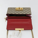 GUCCI GG Supreme Chain Shoulder Bag PVC Red Gold pink 409487 Auth ka4696-10