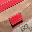GUCCI GG Supreme Chain Shoulder Bag PVC Red Gold pink 409487 Auth ka4696-19