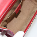 GUCCI GG Supreme Chain Shoulder Bag PVC Red Gold pink 409487 Auth ka4696-11