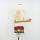 GUCCI GG Supreme Chain Shoulder Bag PVC Red Gold pink 409487 Auth ka4696-23
