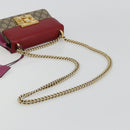 GUCCI GG Supreme Chain Shoulder Bag PVC Red Gold pink 409487 Auth ka4696-7