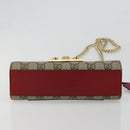 GUCCI GG Supreme Chain Shoulder Bag PVC Red Gold pink 409487 Auth ka4696-5