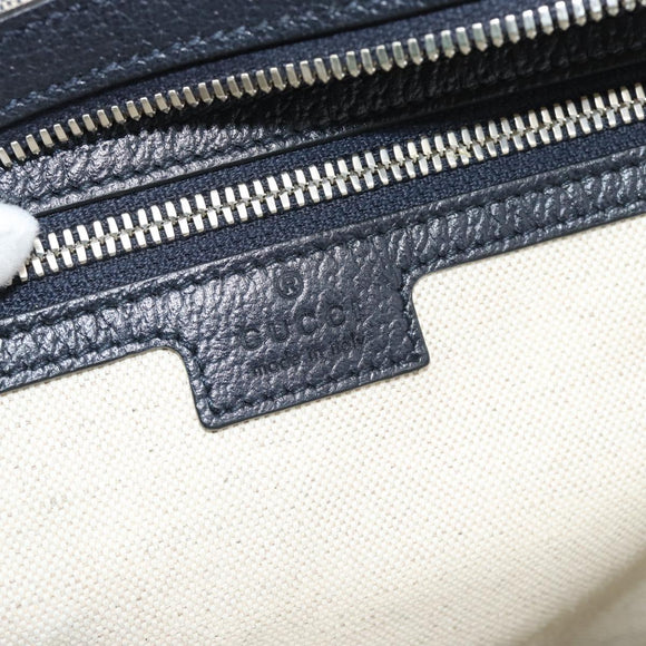 GUCCI GG Supreme Sherry Line Backpack PVC Navy Silver Red 547965 Auth ka4697SAM