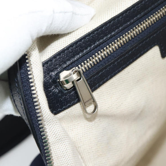 GUCCI GG Supreme Sherry Line Backpack PVC Navy Silver Red 547965 Auth ka4697SAM