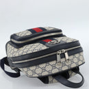 GUCCI GG Supreme Sherry Line Backpack PVC Navy Silver Red 547965 Auth ka4697SAM-6