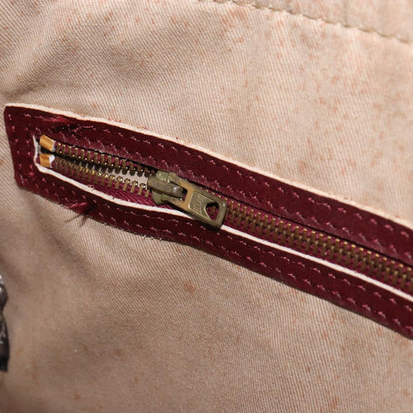 Christian Dior Trotter Canvas Hand Bag Red Gold Auth ka470