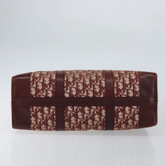 Christian Dior Trotter Canvas Hand Bag Red Gold Auth ka470