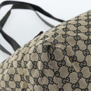 GUCCI GG Canvas Tote Bag Black Beige 019 0493 1669 Auth ka4701-11