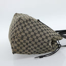 GUCCI GG Canvas Tote Bag Black Beige 019 0493 1669 Auth ka4701-5