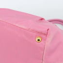 PRADA Hand Bag Nylon Pink Gold Auth ka4702A-9