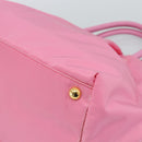 PRADA Hand Bag Nylon Pink Gold Auth ka4702A-15