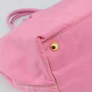 PRADA Hand Bag Nylon Pink Gold Auth ka4702A-16