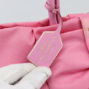 PRADA Hand Bag Nylon Pink Gold Auth ka4702A-10