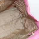 PRADA Hand Bag Nylon Pink Gold Auth ka4702A-18