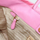 PRADA Hand Bag Nylon Pink Gold Auth ka4702A-20
