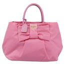 PRADA Hand Bag Nylon Pink Gold Auth ka4702A-13