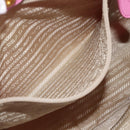 PRADA Hand Bag Nylon Pink Gold Auth ka4702A-21