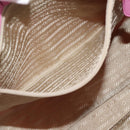 PRADA Hand Bag Nylon Pink Gold Auth ka4702A-23