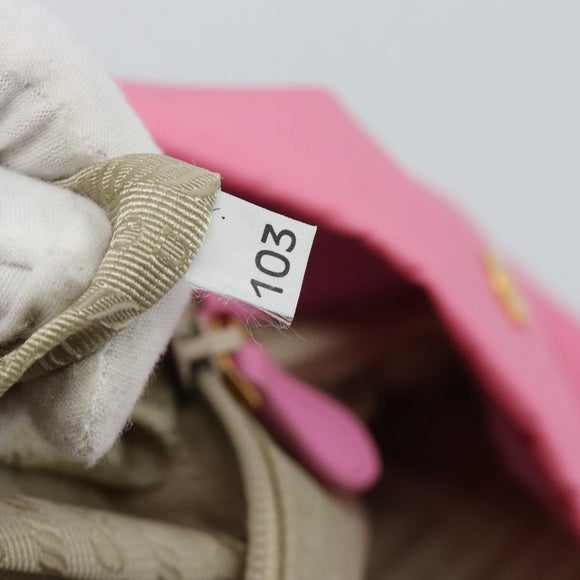 PRADA Hand Bag Nylon Pink Gold Auth ka4702A