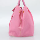 PRADA Hand Bag Nylon Pink Gold Auth ka4702A-4