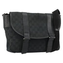 GUCCI GG Canvas Shoulder Bag Black Silver 145859 Auth ka4704-1