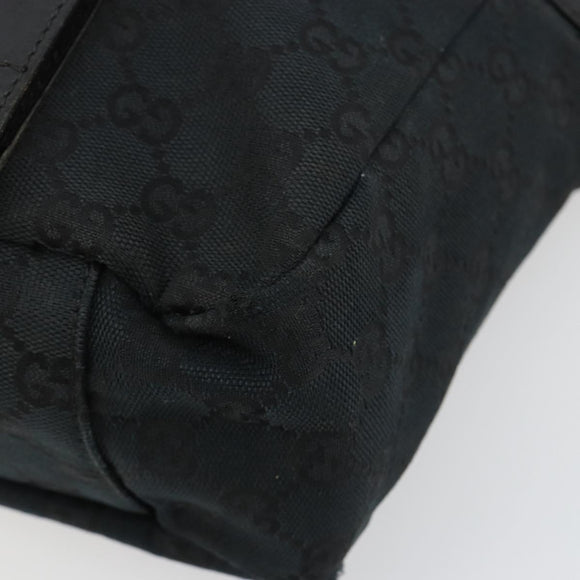 GUCCI GG Canvas Shoulder Bag Black Silver 145859 Auth ka4704