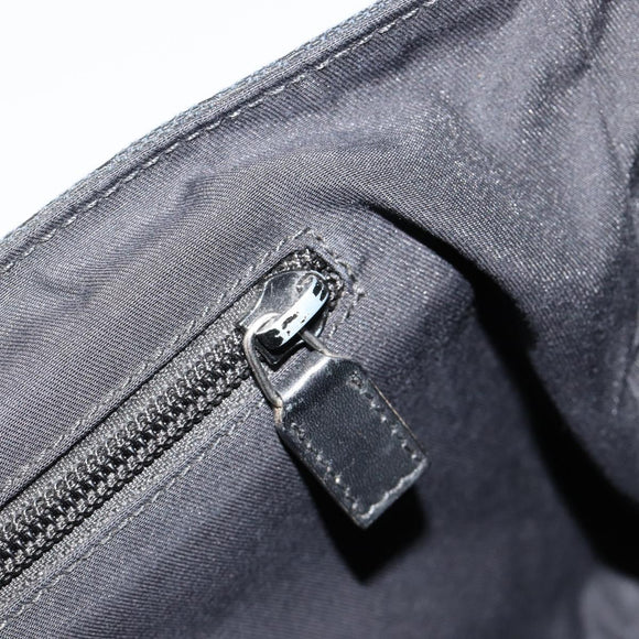 GUCCI GG Canvas Shoulder Bag Black Silver 145859 Auth ka4704