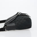 GUCCI GG Canvas Shoulder Bag Black Silver 145859 Auth ka4704-4