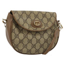GUCCI GG Supreme Shoulder Bag PVC Beige Gold Auth ka4706-1