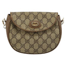 GUCCI GG Supreme Shoulder Bag PVC Beige Gold Auth ka4706-13