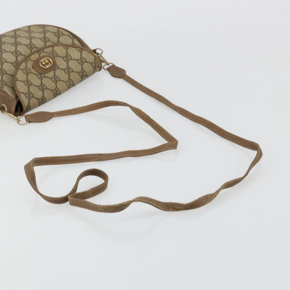 GUCCI GG Supreme Shoulder Bag PVC Beige Gold Auth ka4706