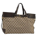 GUCCI GG Canvas Hand Bag Beige Gold 106251 Auth ka4707-1