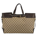 GUCCI GG Canvas Hand Bag Beige Gold 106251 Auth ka4707-3