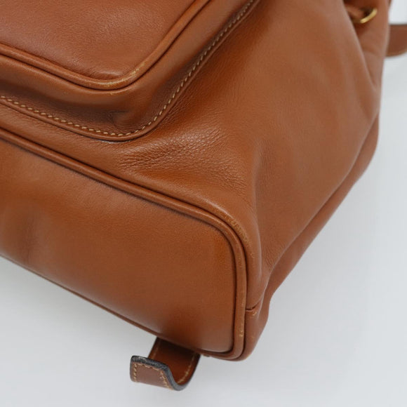 GUCCI Bamboo Backpack Leather Brown Gold 003 1998 0030 Auth ka4712