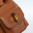GUCCI Bamboo Backpack Leather Brown Gold 003 1998 0030 Auth ka4712-16
